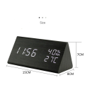 【LuckyBabyFans Store】Alarm Clocks Yj-5038led Triangular Wooden Alarm Clock Temperature Digital Display Electric Alarm Clock. 