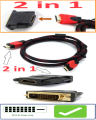 HDMI to DVI (2in1) HDMI 1.5m Cable with DVI-I (24+5pin) Adapter Cable Male to Male Dual Link 1.5M 24k Gold Plated Connectors & Nylon Braided. 