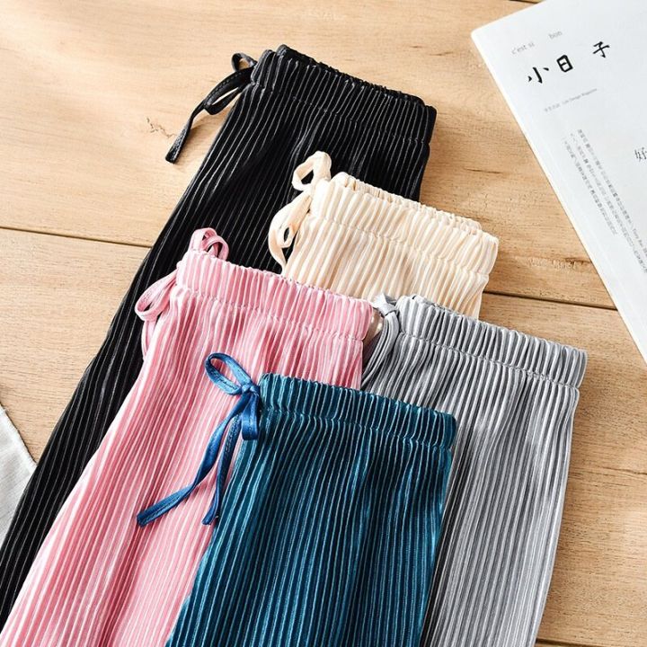 Kingstar123%202-10Y%20Kids%20Girls%20Boys%20Pants%20Elastic%20Waist%20Stripe%20Baju%20Kanak%20Korean%20Style%20Trousers%20Lace%20Up%20Soft%20Wide%20Leg%20-%20Image%204
