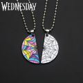 2pcs TV Show Wednesday Addams Enid Necklace Ophelia Hall Window Room Thing Hand Pendant Necklace for Women Men Jewelry Accessory. 