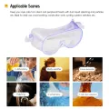 KOGEEK Safety Goggles Adults Adjustable Protective Goggles Eye Protector with Adjustment Straps Splash Impact Resistant Clear Lens Eyewear Use with Prescription Glasses. 