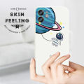 Hontinga for Huawei Nova Y70 / Nova Y70 Plus Back Cover Cartoon Astronaut Side Design Case Square Edge Liquid Silicone Phone Case. 