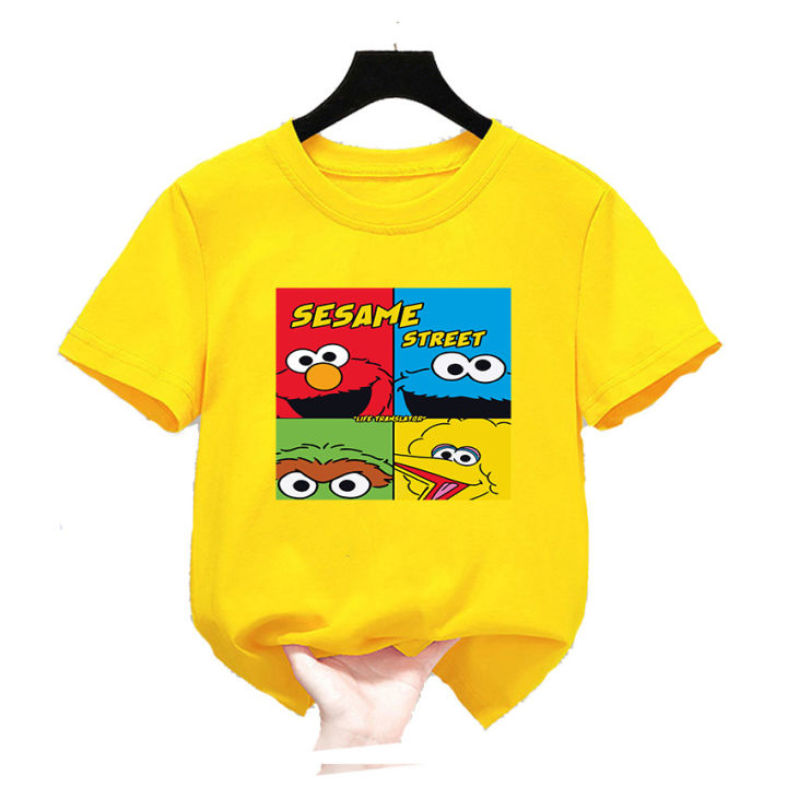 Kids%20Tops%20polyester%20quick%20dry%20Sesame%20Street%20COOKIE%20MONSTER%20Design%20T%20Shirt%20Children's%20Set%20Girls%20Cartoon%20Boys%20Print%20T%20shirt%20Baby%20-%20Image%207