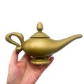Retro Gold Aladdin Lamp Plastic Ornamental Design Magic Wishing Lamp Handmade Decor Craft Mysterious Lamp Cosplay. 