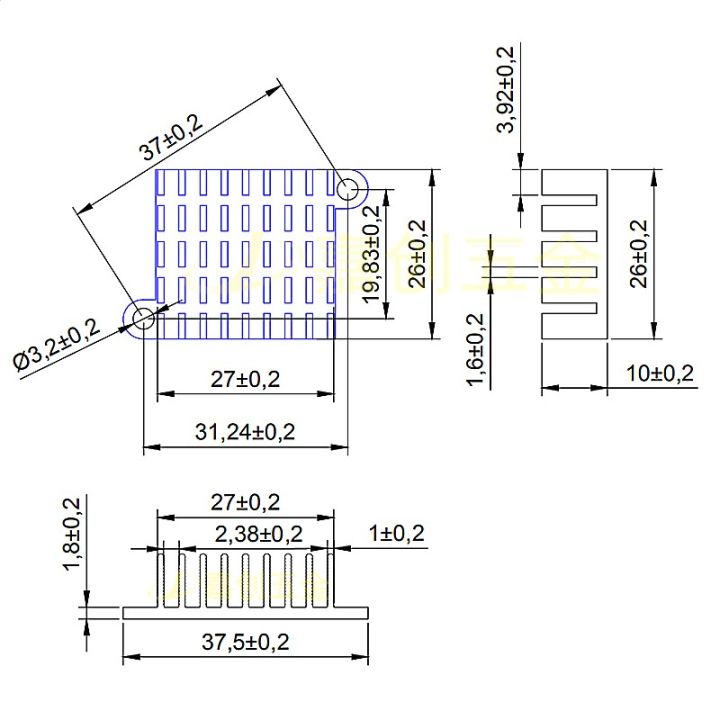 5pcs Diagonal Pitch 37mm North And South Bridge Radiator Pure Aluminum ...