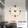 Large Wall Clocks 3D DIY Quartz Clock Acrylic Mirror Stickers For Home Living Room Office Wall Decoration Hanging Horloge Watch 40x40 / 50x50 / 40x120. 