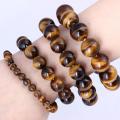 Natural tiger eye bracelet Higher Grade 10mm,8mm Bracelet for Men and Women with Transparent Flyers Cover Fashion Jewelry. 