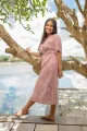 Saloni Bandage Rose Linen Midi Dress. 