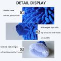 1Pc Waterproof Car Wash Microfiber Chenille Double-faced Thick Gloves Cleaning Mitt for Auto Care Accessories Random Color. 