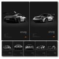 【HUT】 Pop Black And White German Luxury Sports Car Poster Wall Art 911 GT3 RS Turbo HD Oil On Canvas Print Garage Living Room Decor. 