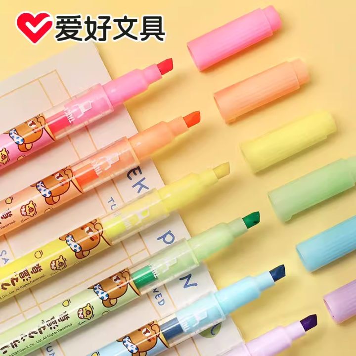 %E3%80%90The%20Quiet%20Page%E3%80%916pcs/set%20Aihao%2064125%20Rilakkuma%20Highlighter%20Kawaii%20Expression%20Paint%20Marker%20Pen%20School%20Office%20Office%20Stationery%20Supply%20-%20Image%206