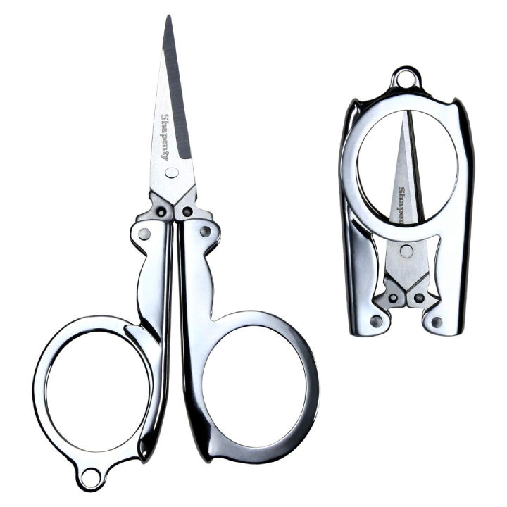 2 Pack Foldable Small Scissors Sharp Stainless Steel Folding Portable Travel Scissors Small Foldable Scissors Paper