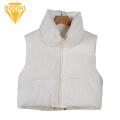 Women Waistcoat Thickened Padded Winter Vest Coat for Women Stand Collar Neck Protection Sleeveless Solid Color Down Waistcoat Jacket with Zipper Closure Drawstring Warm Cotton Cardigan for Cold. 