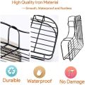 Kitchen & Bathroom corner rack Shelves Adjustable Shower Corner Shelf for Kitchen & Bathroom Accessories - Without Drilling - Bathroom Storage (Black) Rack. 