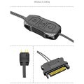 COOLMOON 1 Piece ARGB Mini Controller with Lengthen Cable Wide Compatibility 5V 3-Pin to SATA Power Supply RGB Sync Controller ABS ARGB Controller. 