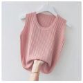 Plus Size Ice Silk Camisole Women's Summer Inner Wear Base Short Knitted Slimming Thin and All-Matching Sleeveless Top Fashion. 