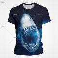 Shark Thon Graphic T Shirt for Men Deep Sea Animals 3D Fashion Printed T-shirt Summer Women Clothes Tee Kids Tops Customized. 