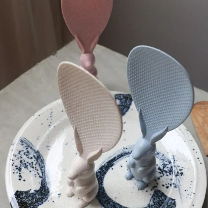 Rabbit Shaped Standing Rabbits Rice Paddle NonSticky Spoon Health ...