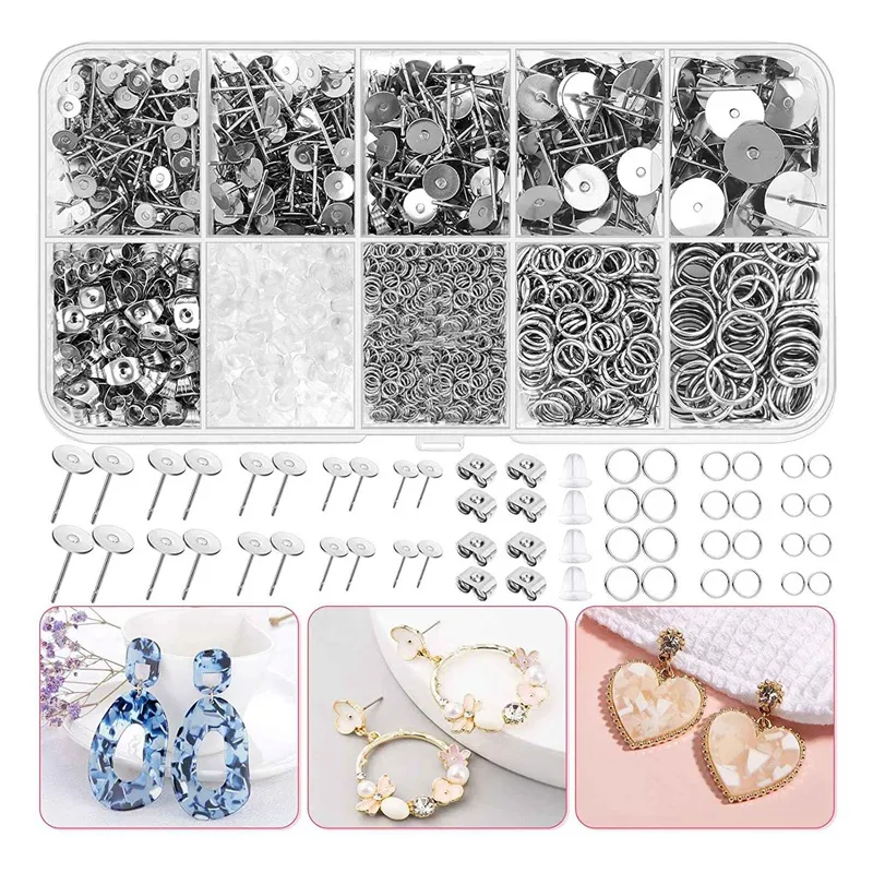 Best】1650Pcs Earring Posts And Backsearring Making Supplies And