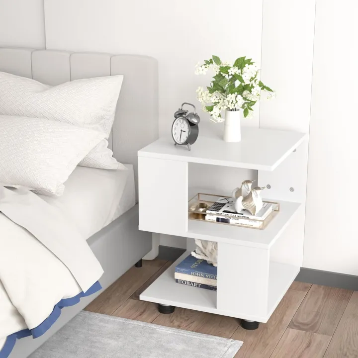 VTEC FURNITURE Modern Nightstand / Bedside Table / Side Cupboard