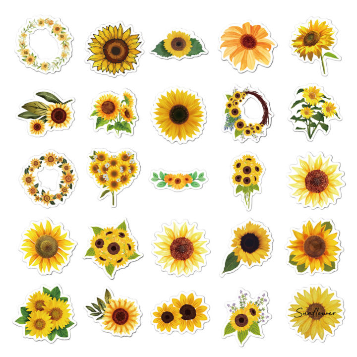 50pcs%20Sunflower%20Graffiti%20Stickers%20DIY%20Travel%20Luggage%20Phone%20Guitar%20Laptop%20Fridge%20Cartoon%20Decal%20Sticker%20Bottle%20Cup%20Sticker%20Stationery%20Sticker%20-%20Image%202