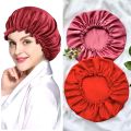 Hair Bonnets/Sleeping caps/Shower Caps for Women Soft Satin Elastic Band Silk Sleeping Cap. 