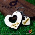 Customized Name Heart Key Tags With Your Own Text, Personalized Wooden Key Tags, Key Chain, Key Ring Love Gift. 