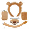 Epoch Lion Ear Headband Tail Set Soft Plush Lion Costume Set for Halloween Cosplay Youth Adult Animal Theme Party Dress-up Kit Headband Tail Gloves Nose 1/3/4pcs Lion Themed Party Supplies. 