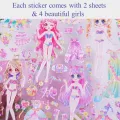3D Girl Glitter Bubble Puffy Dress Up Sticker Gem Mesh Change Clothes Scrapbooking Craft Gift For Girl Stiker Kanak-Kanak. 