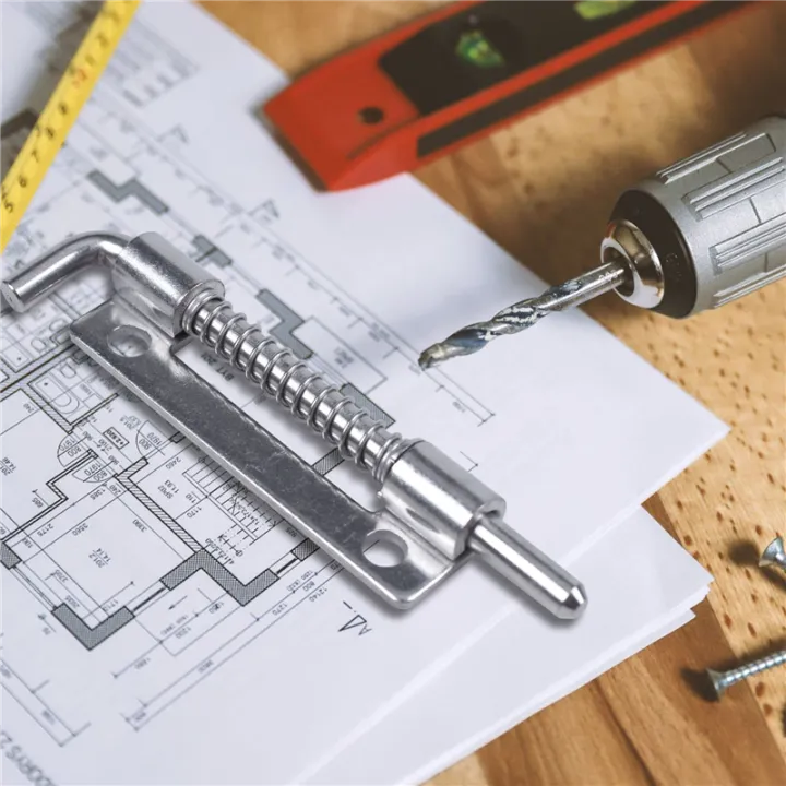 ICQURBT%206X%20Hardware%20Spring%20Loaded%20Metal%20Security%20Barrel%20Bolt%20Latch%203.5%20Inch%20Long%20Silver%20Tone%20-%20Image%207