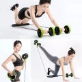 Revoflex Ab Wheel Home Gym - Green Ab Wheel Roller Sport Bodybuilding Revoflex Xtreme Dobule Wheels AB Roller Pull Rope Abdominal Trainer Gym Equipment Abs Trainer. 