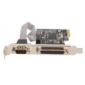 PCIe To RS232 Expansion Card 2.5Gbps 9pin Serial 25pin Parallel Port PCIe Com Port Adapter for Printer. 
