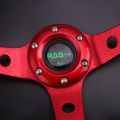 RASTP-14inch 350mm Universal Racing Drift Steering Wheel  Aluminum PU Car Sport Steering Wheels Car Accessories RS-STW020-TP（red）. 