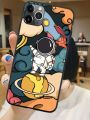 Space Astronaut painting Soft Black Phone Case For iPhone  6, 6S  Back Cover. 