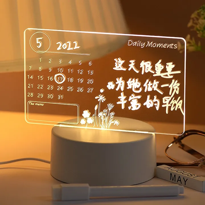[ Featured ] Romantic Creative Gift 3D DIY Calendar Table Lamp LED Note ...