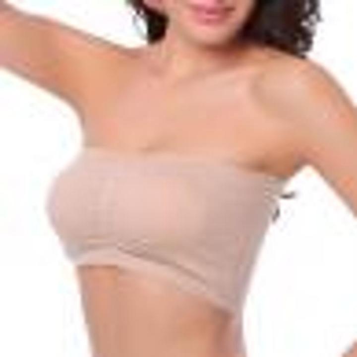 Women Solid Color Padded Tube Top Bandeau Strapless Bra Brassiere Chest Wrap