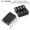 20/50Pcs (10/25 each) NEW NE555 NE555P IC 555 Timer Programoptimumming Oscillator Chip 8 Pin DIP-8 Sockets for Pulse Generator. 