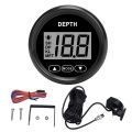 52mm Depth Gauge LCD Digital Display Marine Depth Gauge 12V 328.08ft Depth for Yachts. 