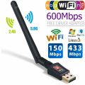 600Mbps Dual Band 2.4/5Ghz Wireless USB WiFi Adapter. 