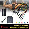 11 Pcs Exercise Resistance Bands Set Indoor Gym Strength Fitness Equipment Tube Workout Body. 