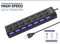 7 PORT USB Hub USB 2.0 USB Hub 2.0 Multi USB Splitter Hub Use Power Adapter /7 Port Multiple Expander 2.0 USB Hub with Switch for PC. 