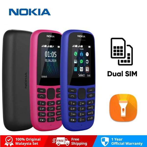 Genuine Nokia 106/105 Dual Sim Device 4th Edition Keypad Phone Mobile Made in Vitenam