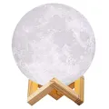 3D Magical Moon Light Moon Lunar LED Night Light Lamp Touch Sensor Color Changing with Wooden Stand. 
