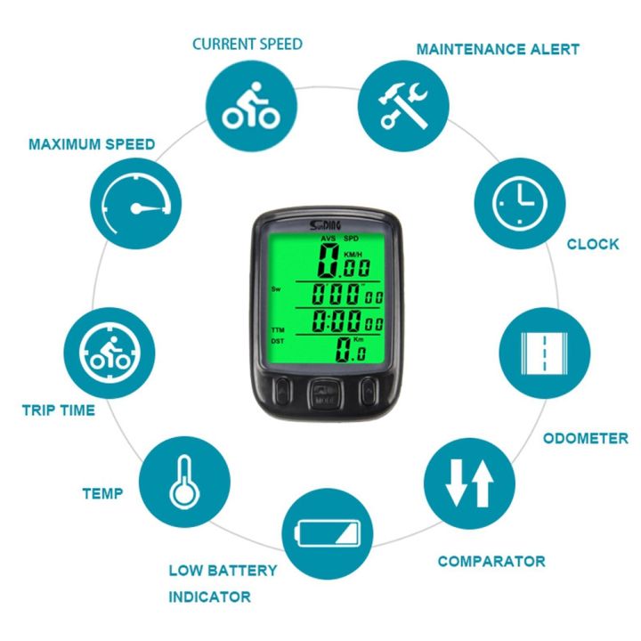 (GGBR)%20SD%20563B%20Waterproof%20LCD%20Display%20Cycling%20Bike%20Bicycle%20Computer%20Odometer%20Speedometer%20with%20Green%20Backlight%20-%20Image%203