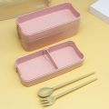 Adult Lunch Box Square 3 Compartment 900ML Sealed Bento Box 3 Layers All-in-One Stackable Bento Box Containers with Fork Spoon for Home Travel Office Plastic Lunch Box. 