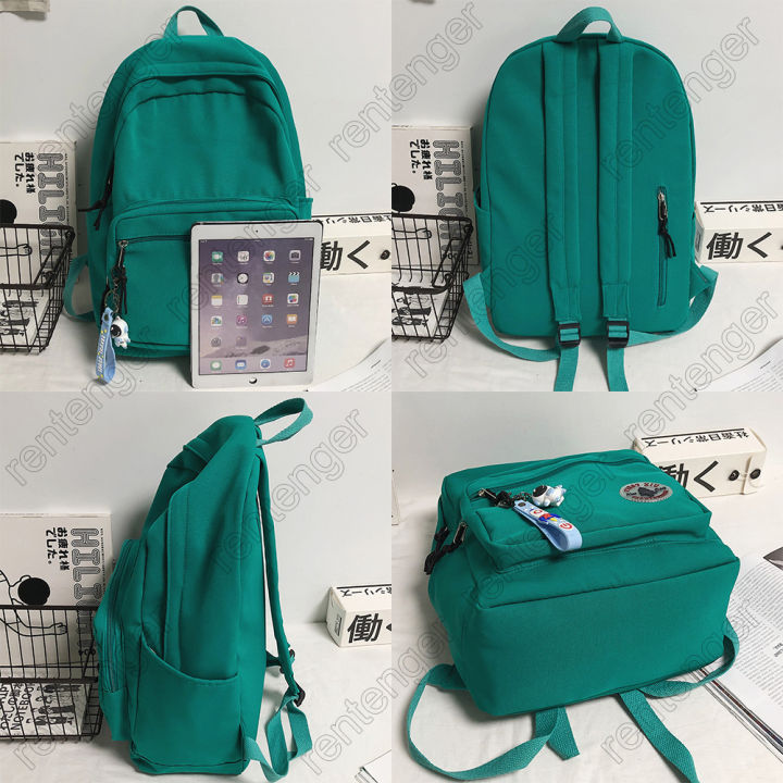 Girl%20Solid%20Color%20Fashion%20School%20Bag%20College%20Student%20Women%20Backpack%20Trendy%20Travel%20Lady%20Laptop%20Cute%20Backpack%20Green%20New%20Female%20Bag%20-%20Image%206