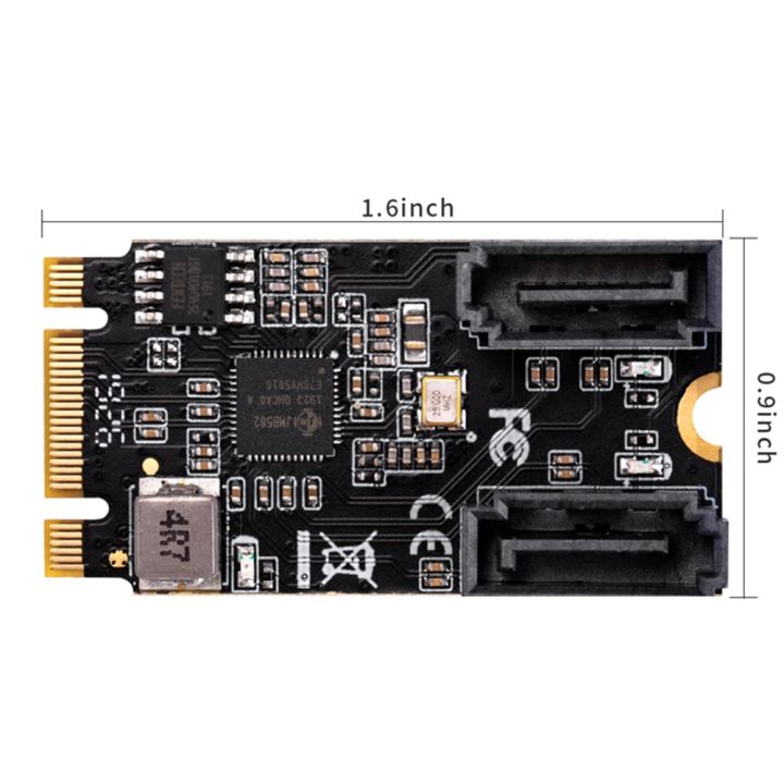 M2%20PCIE%20NVMe%20SATA6G%202%20Port%20SATA%20III%206Gb/S%20M.2%2022X42%20M%20Key%20and%20B%20Key%20Controller%20Adapter%20Card%20JMB582%20-%20Image%202