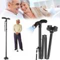 Folding Cane with LED Light Foldable Walking Stick Anti-Slip Lightweight Disability Aluminium Cane Torch Adjustable Portable Folding Walking Cane for Men Women Senior Elderly. 