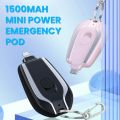 Mini Power Bank Portable Slim 1500mAh Powerbank for iPhone Lightning & Type C Mobile Phone Charging Emergency External Battery Pack Support Keychain Keytag Design Direct Plugin Charger 194396511 TecMall. 