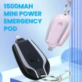 Mini Power Bank Portable Slim 1500mAh Powerbank for iPhone Lightning & Type C Mobile Phone Charging Emergency External Battery Pack Support Keychain Keytag Design Direct Plugin Charger 194396511 TecMall. 